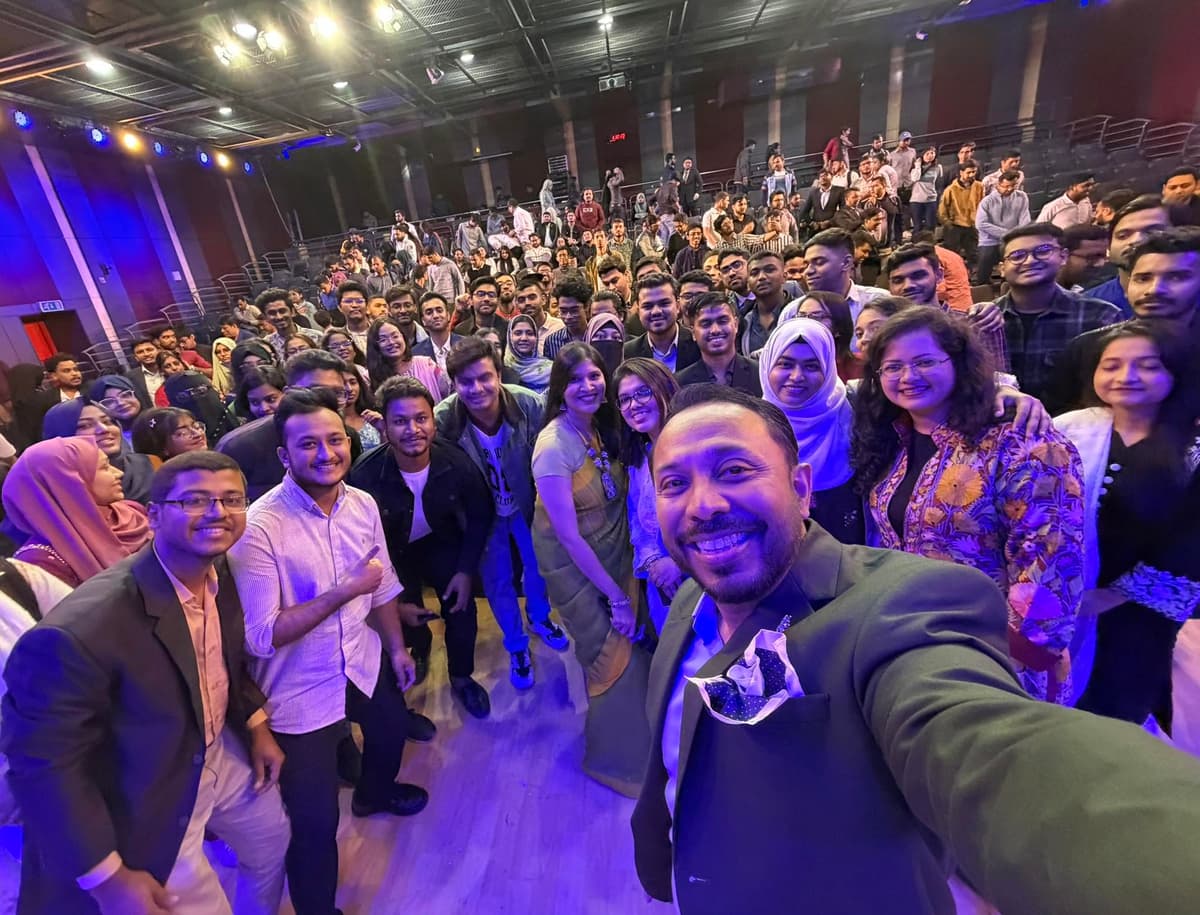 With audience